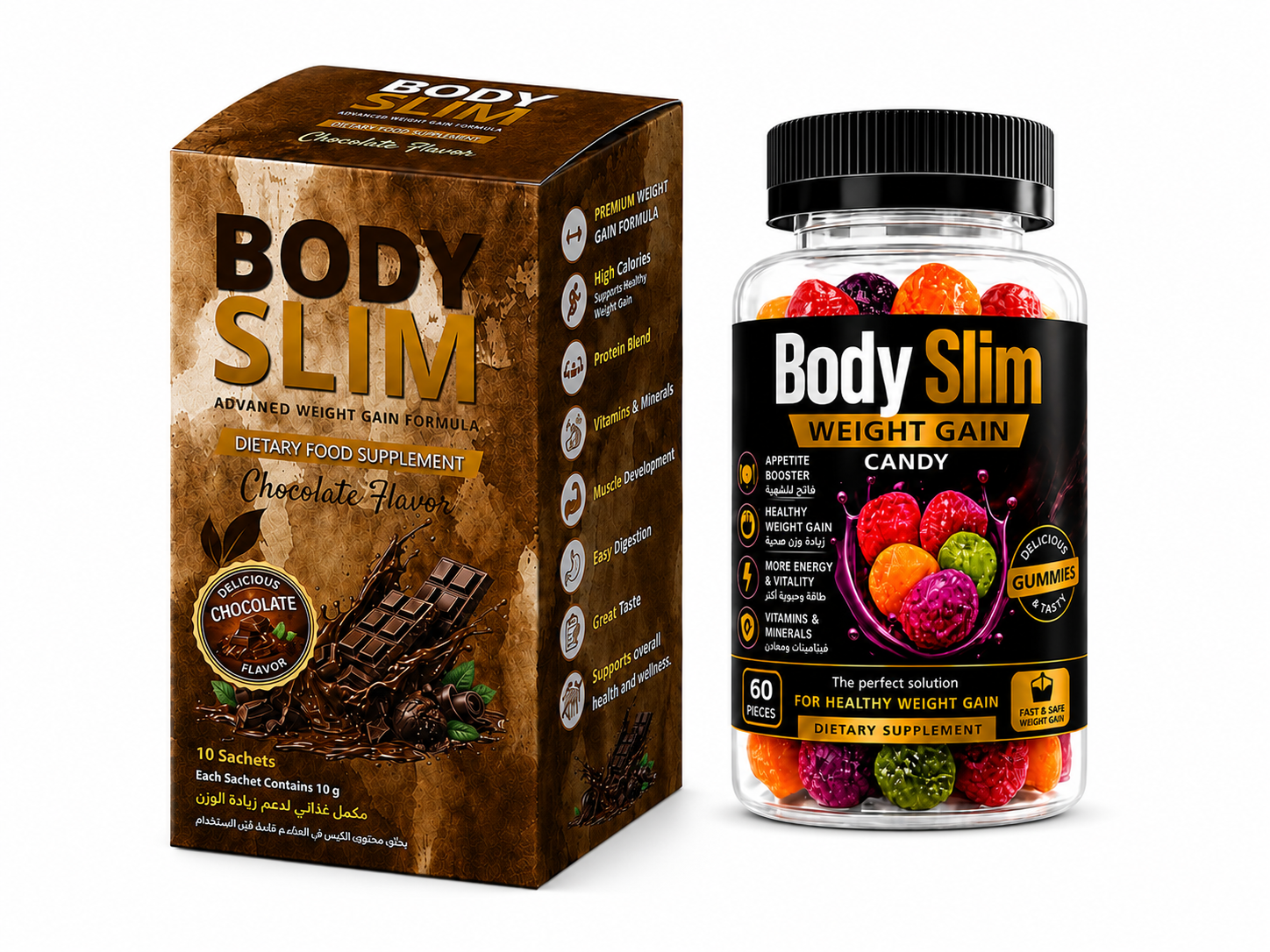 عرض Body Slim Powder شوكولاتة + Body Slim Candy